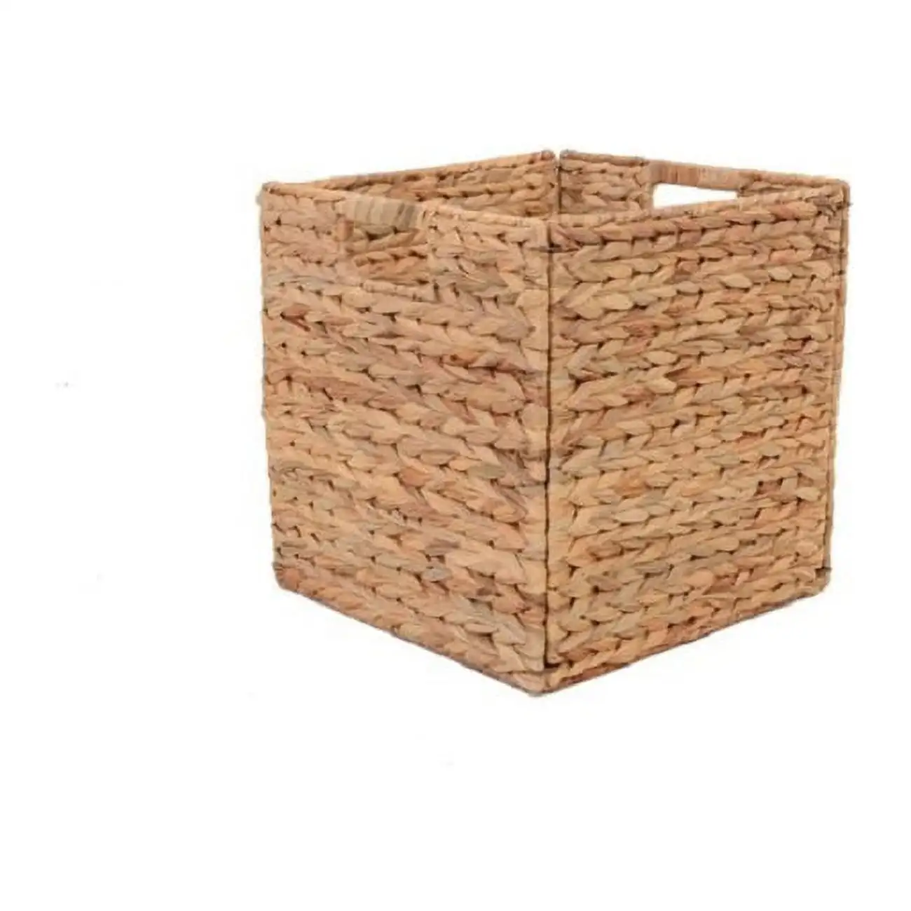 

11.8 inch natrual Water Hyacinth Foldable Cube Baskets, Set of 4