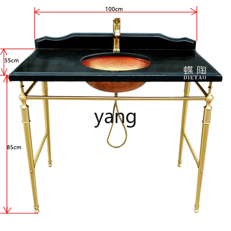 

Lmm Jinshi series natural marble countertop pure copper wash basin