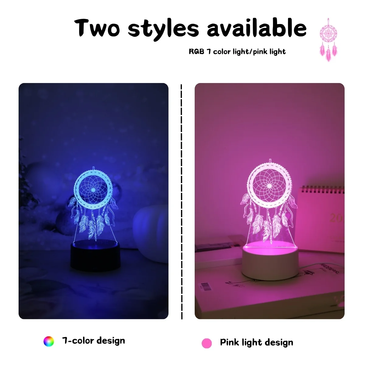 3D Dreamcatcher Creative Night Light, USB Home, Dining Table, Living Room Decoration, Birthday Gift, Holiday Gift Night Light