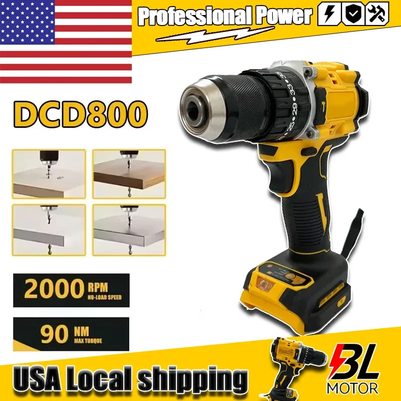 

Аккумуляторная ударная дрель-шуруповерт DeWalt DCD800, 2000 об/мин, 1/2 дюйма, бесщеточная, литиевая, для аккумулятора 20В