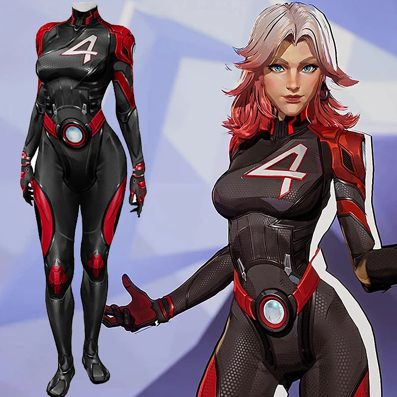 Marvel Rivals Invisible Woman Cosplay Blood Shield Skin Bodysuit Sue Storm Costume PS5 GAME Superhero Outfits Halloween Costume