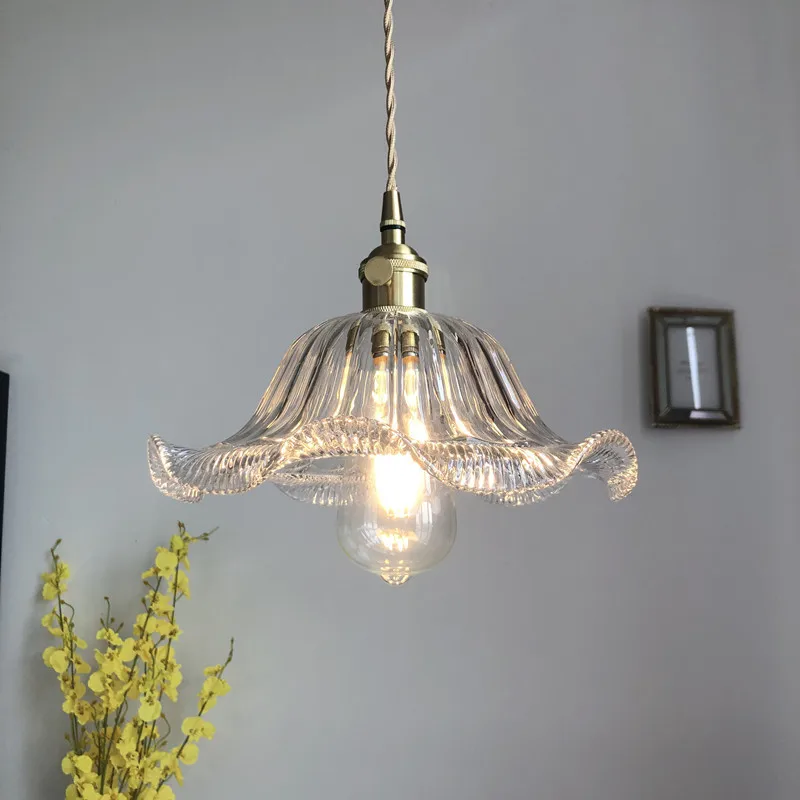 

Nordic Retro Glass Pendant Light Chandelier Living Dining Room Bedroom Kitchen Modern Lighting Decor Retro Hanging Lamp E27 LED