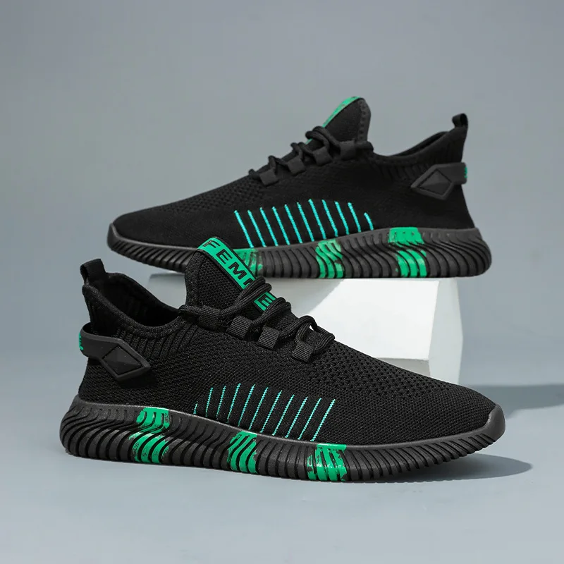 

2026 Spring new men's shoes, elastic and breathable mesh casual sports shoes, lightweight and easy to use for driving and hiking