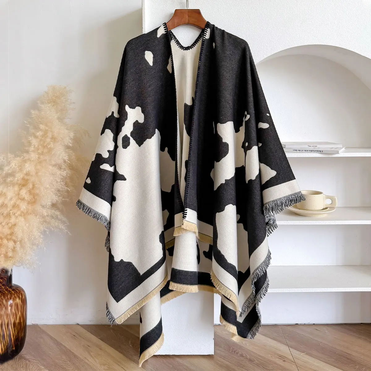 Luxus Marke Imitation Kaschmir Frauen Spot Karte Schal Winter Warme Schal und Bandana Pashmina Weiblich Foulard Dicke Decke Poncho