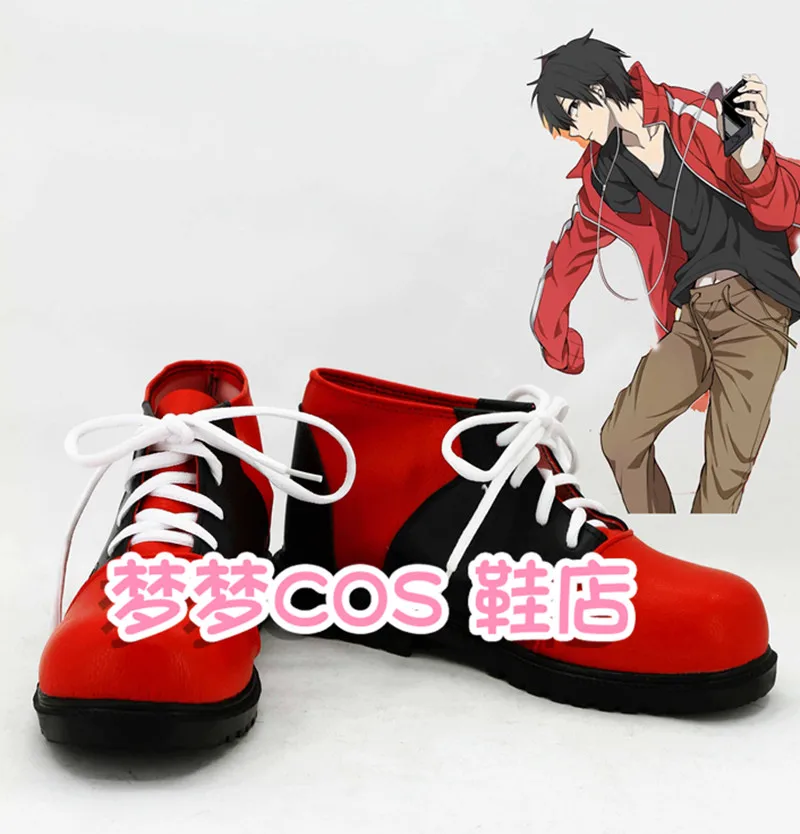 Kagerou Project Kisaragi Shintaro, zapatos de disfraz, zapatos rojos hechos a mano, zapatos de Carnaval y Halloween