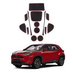 LFOTPP Car Door Groove Mat for Toyota Yaris Cross SUV 2021-2023 2024 2025 Anti-Slip Door Slot Pad Auto Yaris Cross Accessories