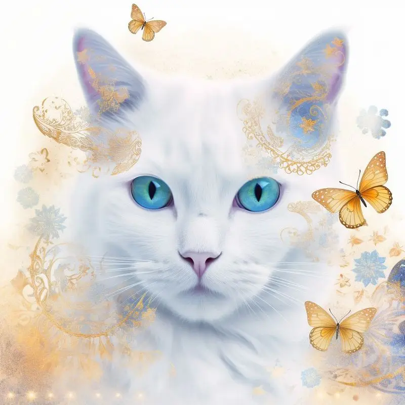 GATYZTORY New Arrival Diamond Painting Cross Stitch White Cat Diamond Embroidery Animal Rhinestone Picture Handmade Hobby
