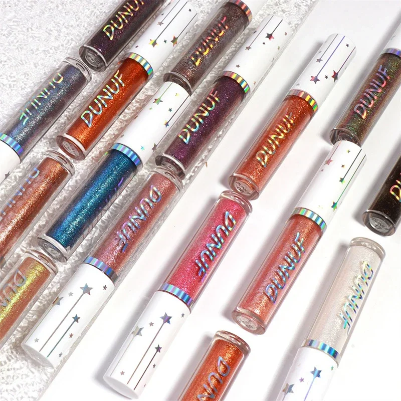 24 Colors Pearlescent Liquid Eyeshadow Glitter Highlighter Chameleon Eye Shadow High Shine Long-Lasting Smudged-Proof Eye Makeup