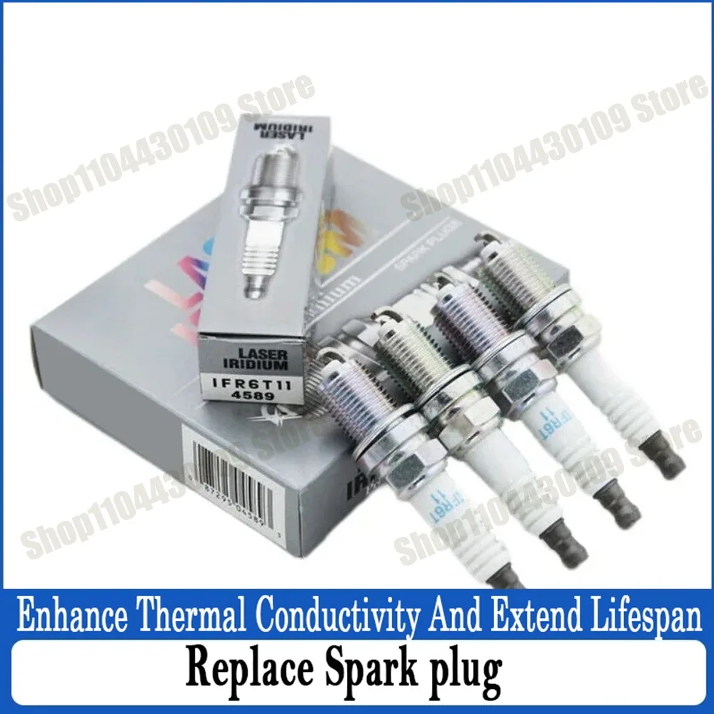 

1/4PCS 4589 IFR6T11 Laser Iridium Resistor Power Spark Plug For Lexus Toyota Mazda OE No. 90919-01210 suitable for RAV4