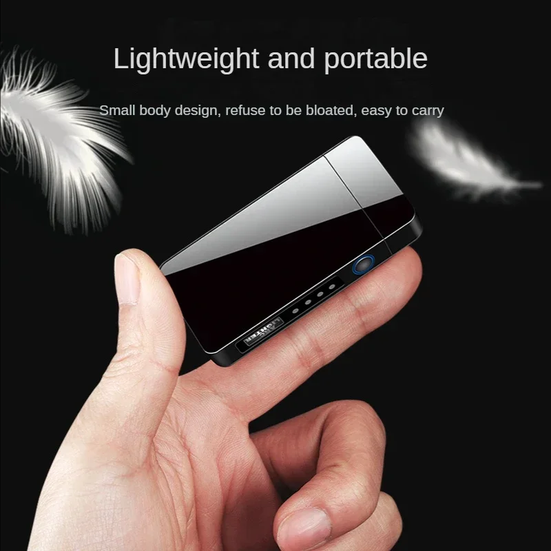 Boutique Creative Portable Windproof USB Strong Pulse Double Arc Lighter Rechargeable Touch Sensor Fashion Ignition Tool MenGift