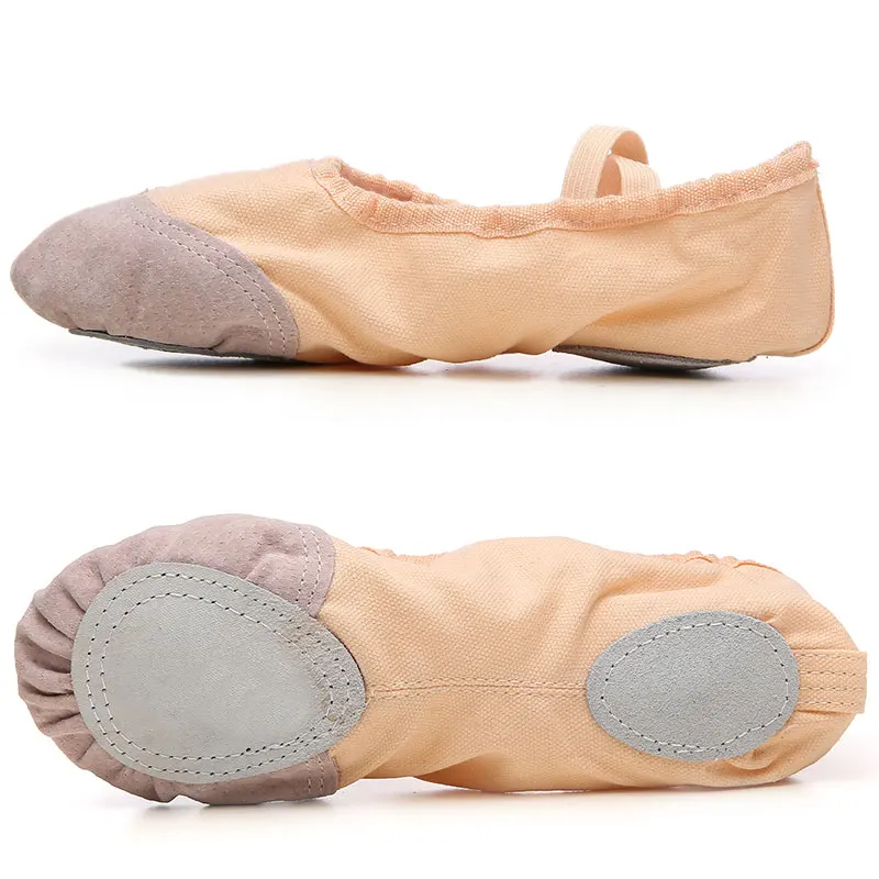 Diplip Professional Ballet Dance Shoes for Women Girls Split Soft Sole Ballet Slippers Fabric Ballet Shoes Flat Canvas Head Shoe