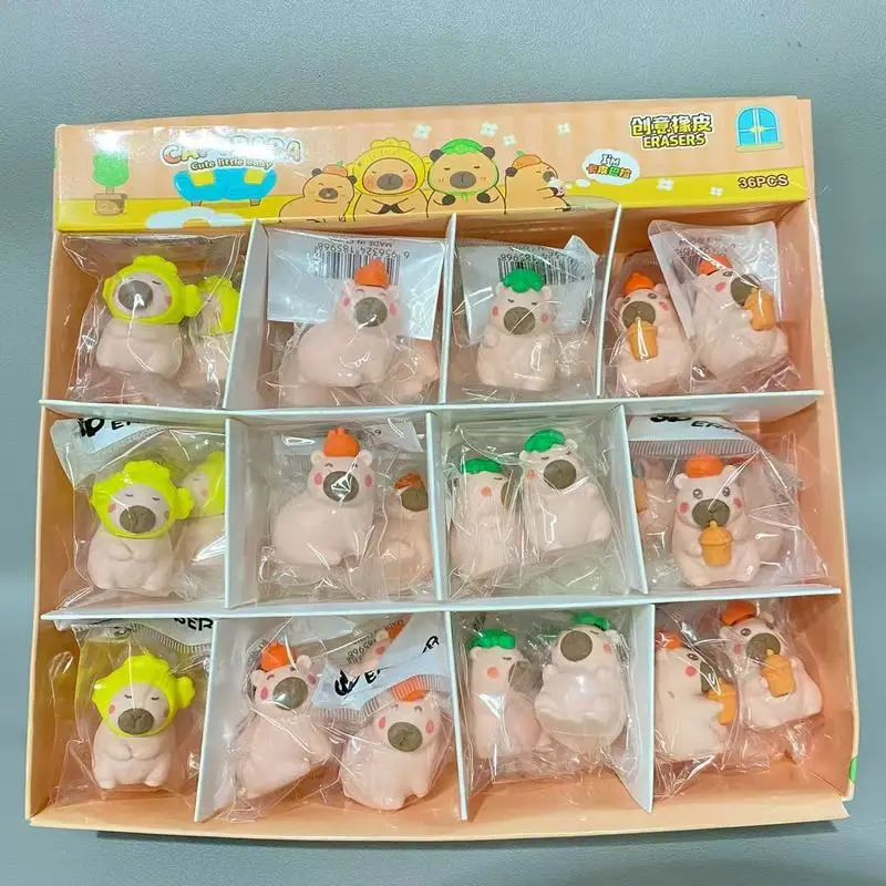 Capibala  36pcs Eraser A Variety Of Kawaii  Creative Modeling Pencil Erase R Learning Office Stationery Holiday Prizes