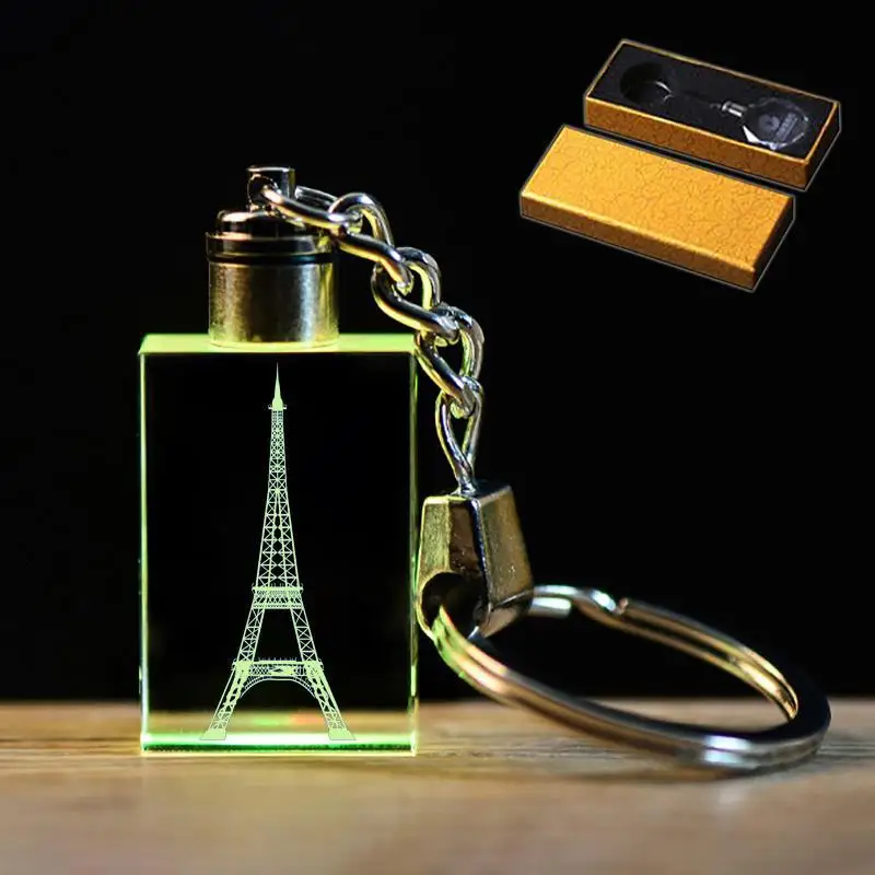 سلسلة مفاتيح من حجر الراين الكريستالي مع ضوء LED ، نمط الورد ، شكل الحب ، مجوهرات الحبيب ، الموضة ، اللون