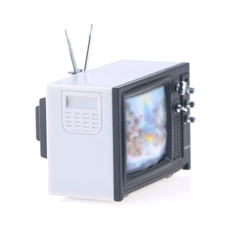 1:12 Doll House Vintage TV Simulation Miniature Furniture Dollhouse Living Room Decor Television DIY Dolls House Accessories