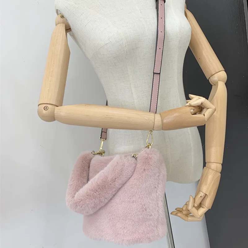 Inverno macio pele do falso sacos de ombro feminino grande conpacidade pele tote bolsas senhoras