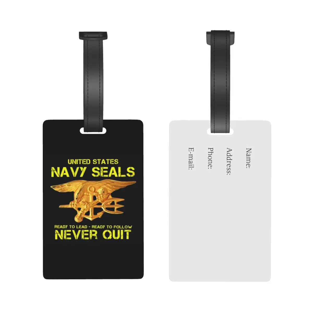 Étiquettes de Bagages Portables en PVC, Accessoires de Voyage, Porte-Étiquette d'Embarquement, Nom et Adresse, USA Navy Seals