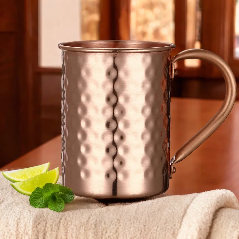 16.0oz Copper Moscow Mule Mug - Durable and Stylish Pure Copper Cup for Beer, Coffee, Milk - 400ml Capacity Drinkware