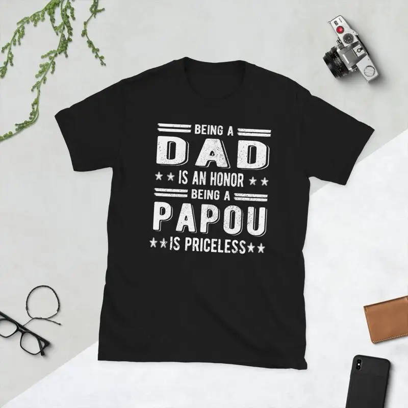 Papou Grandpa Fathers Day Grandfather Dad T Shirt