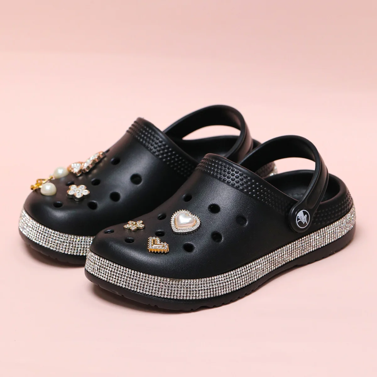 قباقيب لطيفة مزينة بالذهب، أحذية حديقة كاجوال للأطفال، خفيفة الوزن سهلة الارتداء، سهلة الارتداء والخلع. #6