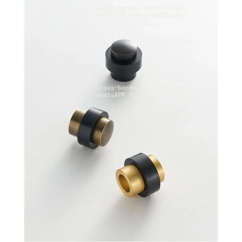 Brass Door Stop Antique Bronze Gold Black Optional Freestanding Heavy Duty Floor Mount Bumper Door Holder Catch
