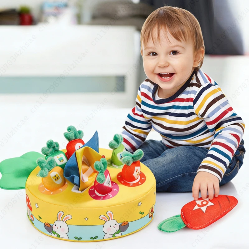 Juguete Montessori para bebé, zanahorias, dígitos de Color, forma de animales, juguete, entrenamiento de habilidades motoras finas, aprendizaje, juego educativo de rompecabezas para niños