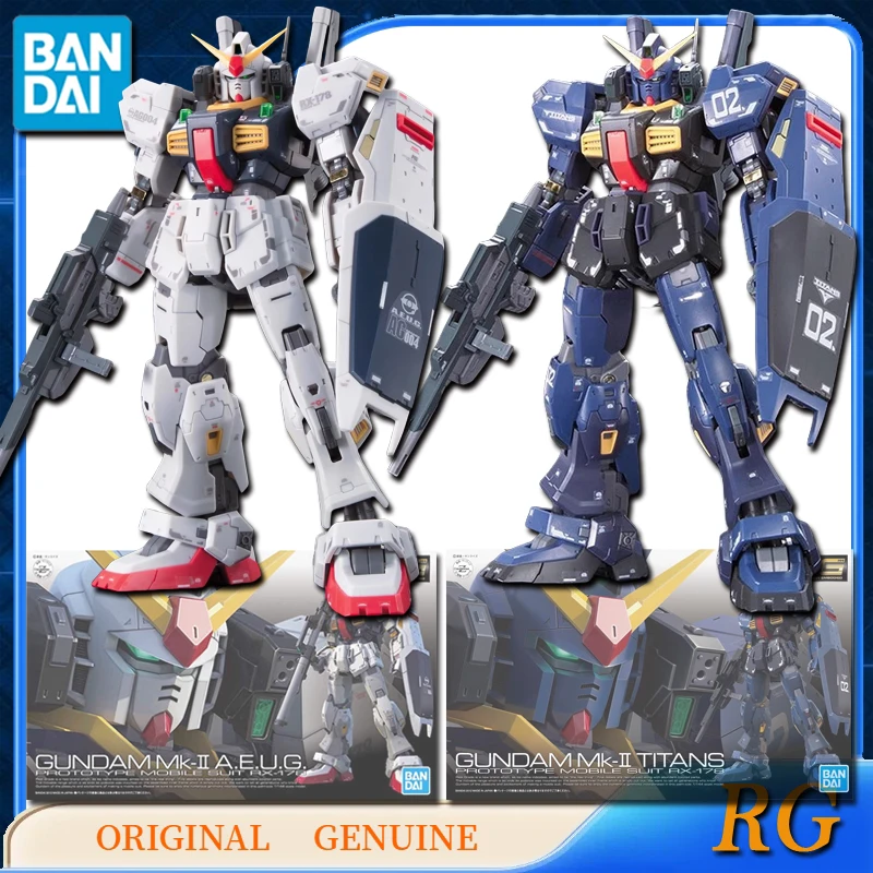 Bandai Original Genuine RG GUNDAM Mk-II 2 A.E.U.G./GUNDAM MK-II 2 TITANS Anime Action Figures Toys for Kids Gift Assembly Model