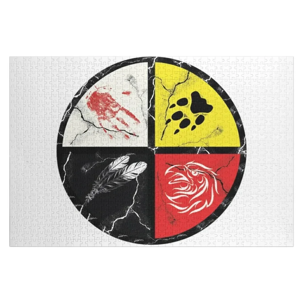 

Native American-medicine wheel Jigsaw Puzzle Custom Gift Jigsaw Custom Personalized Gift Married Personalized Baby Object Puzzle