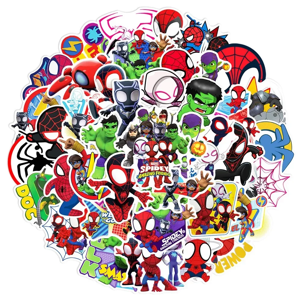 10/30/50PCS New Spider Man Amazing Friends Sticker DIY Guitar Laptop Luggage Skateboard Graffiti Decals Fun for Kid