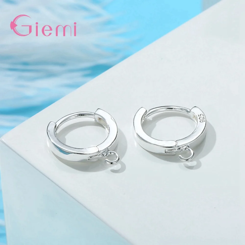 1 Pair 925 Sterling Silver Earrings Accessories Fashion Simple DIY Making For Women Hoop Earings Jewelry Findings