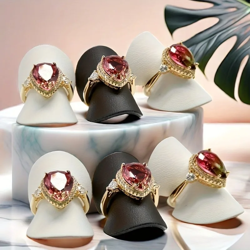 40pcs PU Leather Jewelry Rings Display Stands for Photography & Earrings Showcasing Ring Display Piece Jewelry Towers Accessory