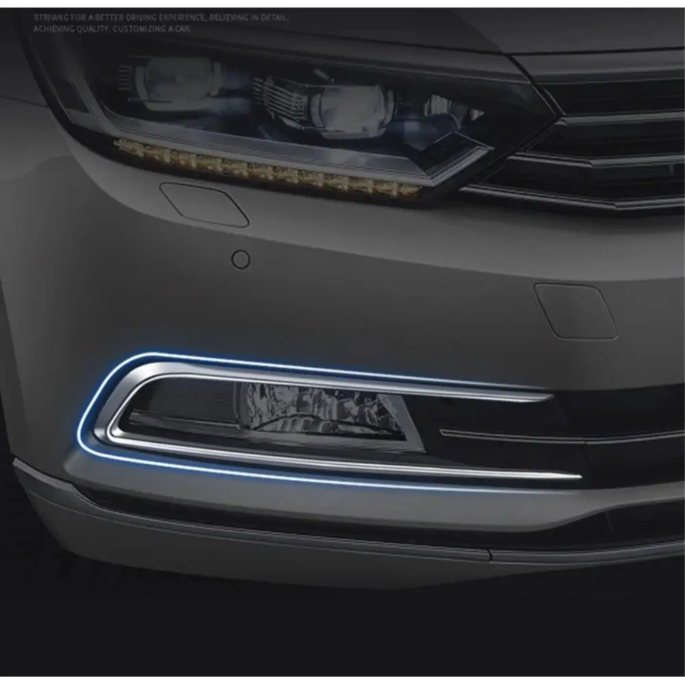 Car Upgrade For VW Passat B8 2017-2019 Chrome Front Fog Light Bright Strip Decorative Trim Car Accessories Decoration