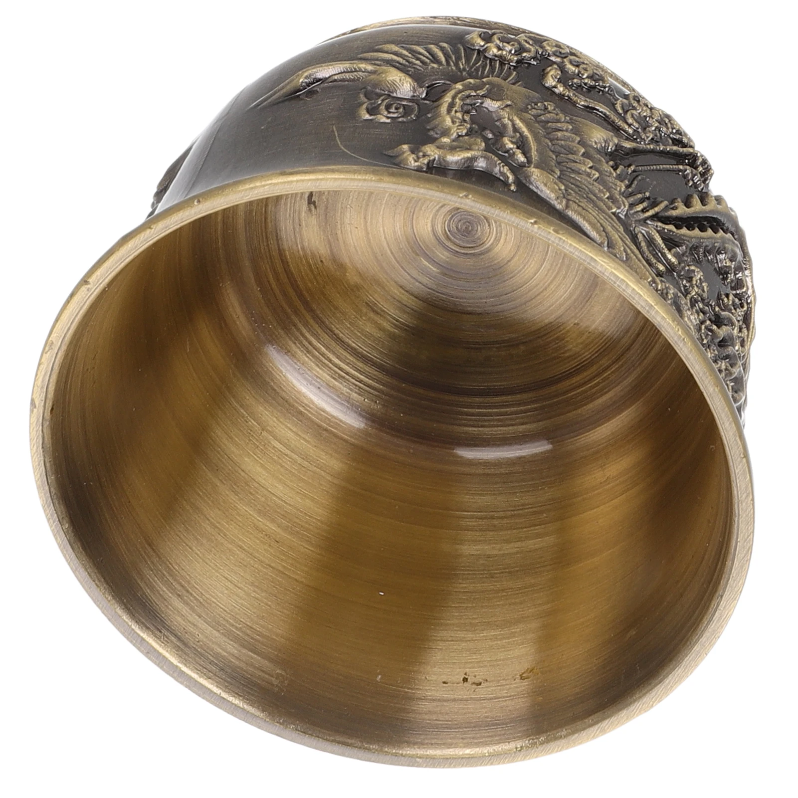 

Elegant Bronze Tea Cup Dragon Phoenix Design Chinese Style Small Portable Resistant Breakage Everyday Use