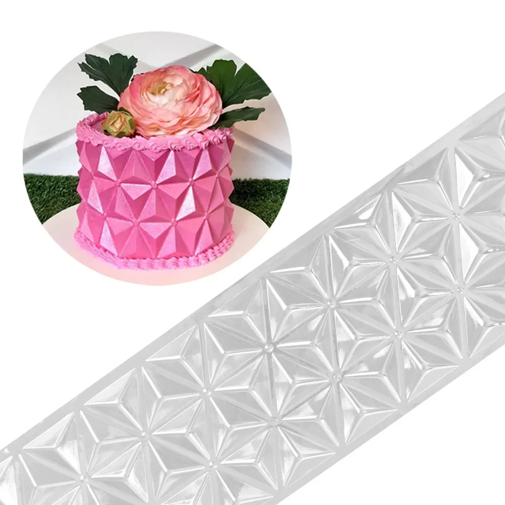 3D Origami Cake Wrap Mold Plastic Design Cake Border Cake Stencil Bakeware Chocolate Bakery Accessories