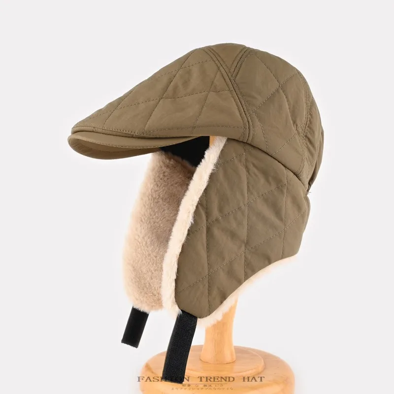 

Simple Winter Solid Color Plush Forward Hat Men's and Women's Outdoor Trend Thickened Warm Ear Protection Flying Bomber Hats