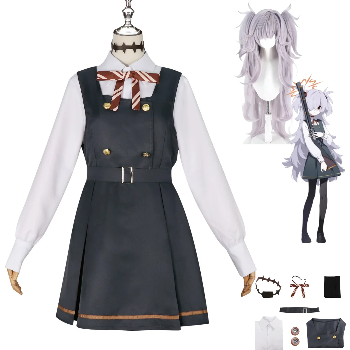 

Игра Синий Архив Itagaki Kanoe Косплей Костюм Японский Стиль JK Униформа Рубашка Платье Парик Женский Милый Кампусный Костюм Матроса