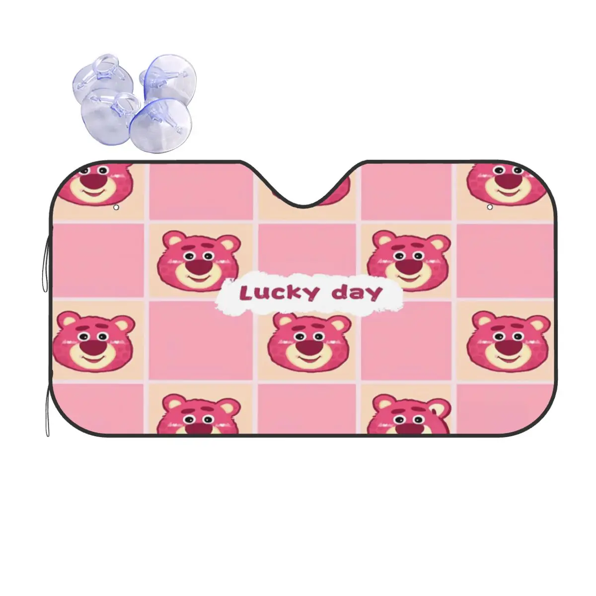 

Lotso Pink Bear Windshield Sunshade Fashion Car Front Window Visor 70x130cm Car Window Windscreen Cover UV Protector