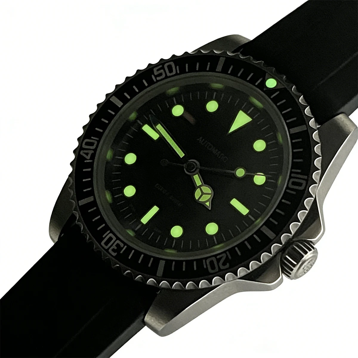 39.5mm Diver Retro watch sapphire glass Milsubmariner Men Watch NH35/NH36 Automatic Milsub Vintage Watches  nylon watch strap view 4