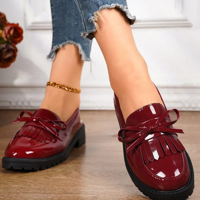 Casual Round Toe Rubber Pumps for Women2024new Hot Sale Summer Fashion Deep Mouth Ladies Shoes Slip-on Low Heel Pu Pumps Zapatos image 3
