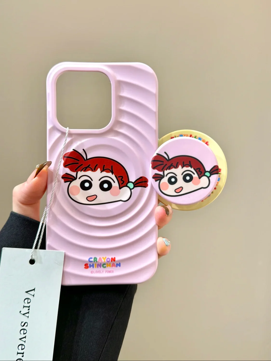 Kawaii تلوين شين تشان نيني نيني حامل مغناطيسي Magsafe جراب هاتف آيفون 16 15 14 13 برو ماكس المغناطيسي قوس الغلاف الصلب