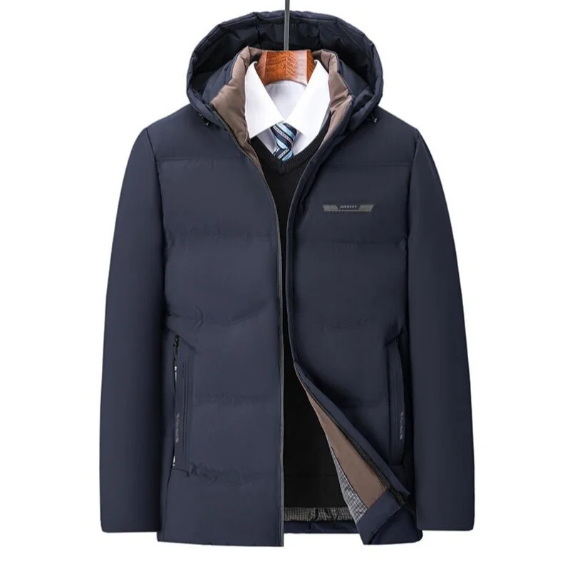 Winter Hooded Coats Men Business Winter Mens Down Jacket Warm Parkas Coat