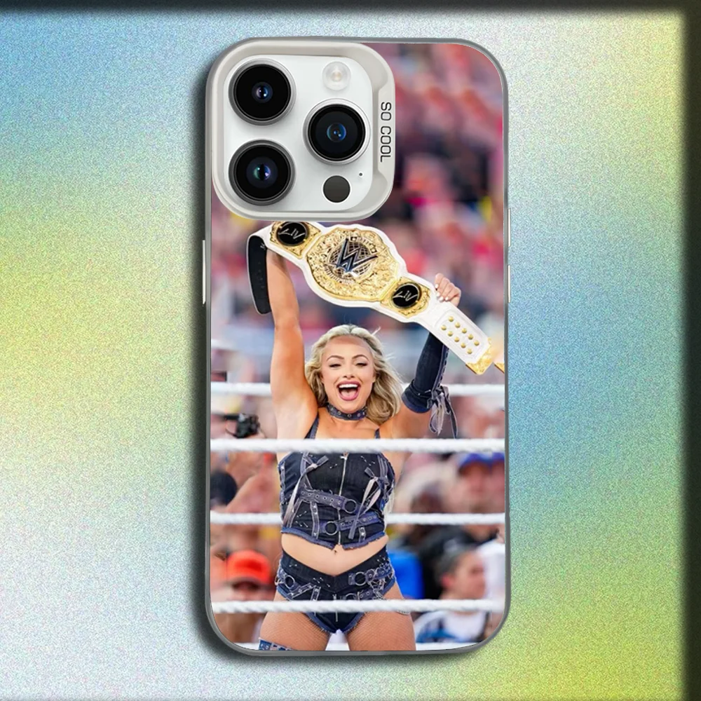 레슬러 L-Liv Morgan 아이폰 16,15,14,13,12,11,미니,프로,E,MAX 화이트 무광 충격 방지 케이스