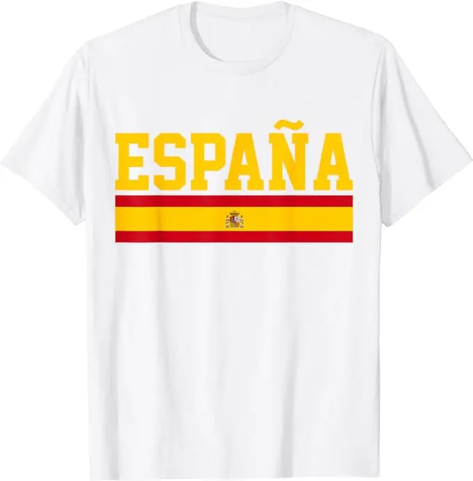 Camiseta de fútbol con bandera de España, ropa gráfica con bandera de España roja, atuendo de apoyo