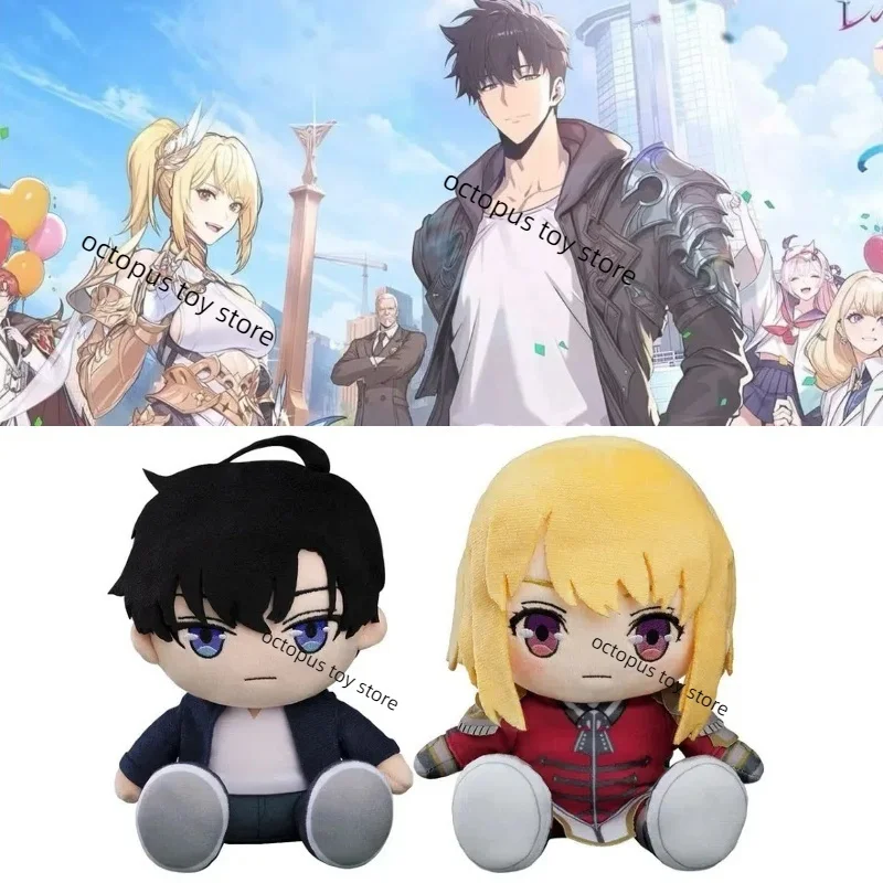 

Anime SoloLevelings Plush I Upgrade Alone Yellow Hair Girl Black Hair Boy Sitting Posture Plush Toy Collection Doll For Kid Gift