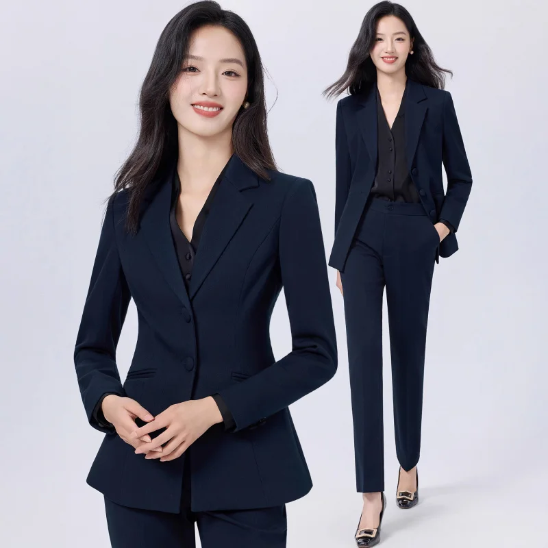 Women's burgundy professional suit set2025Autumn and Winter New Business Commuting Temperament Workplace Formal Workwear