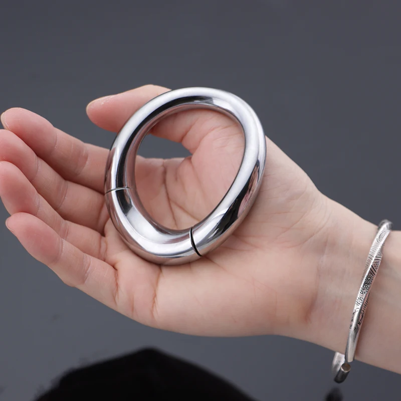 2023 Metal Penis Dick Lock Ring Arc Male Magnetic Cock Ring On Penis Heavy Cbt Cockring Adults Delay Ejaculation Sex Toy Men 18+