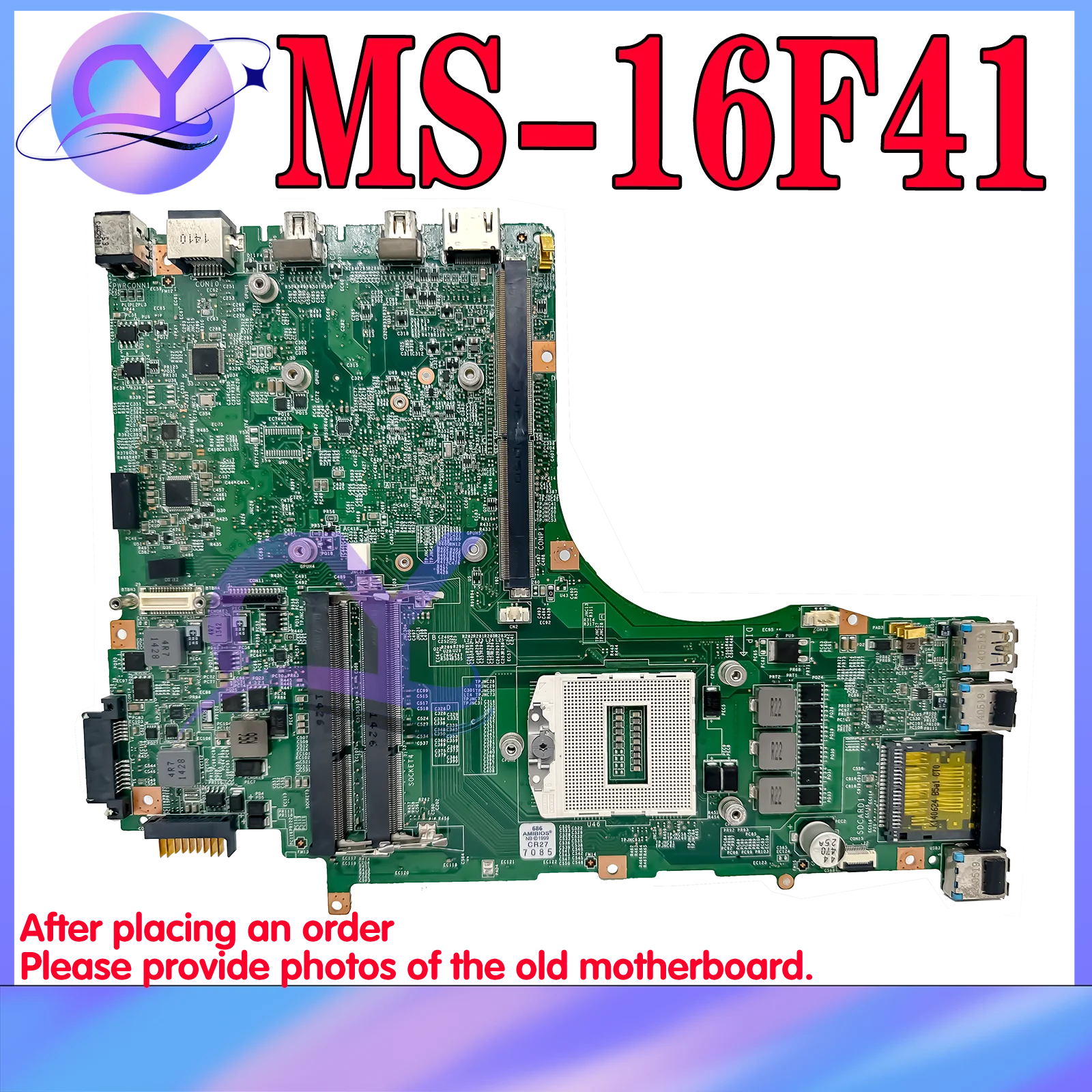 

MS-16F41 VER:1.1 Mainboard FOR MSI GT60 20C MS-16F4 MS-16F41 Laptop Motherboard DDR3 PGA 947 100% Tested Fast Ship