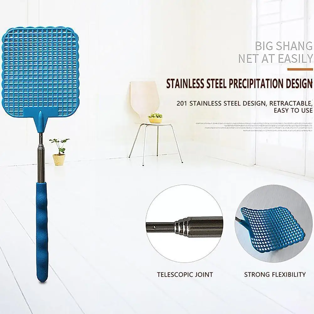 Stainless Steel Tie Rod Kill Mosquito Fly Swatter Fly Trap Swatter Killer Raqueta Longhandle Fly Flapper Mosquito Control P O7b0