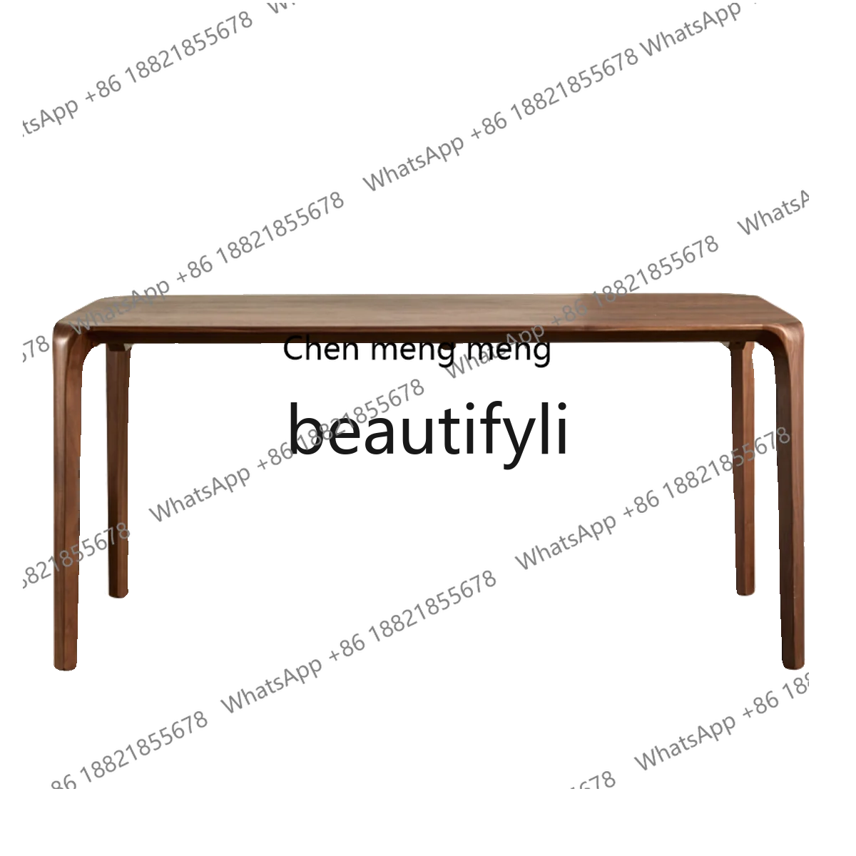 N178 North American black walnut dining table, all solid wood rectangular home Nordic furniture tea table