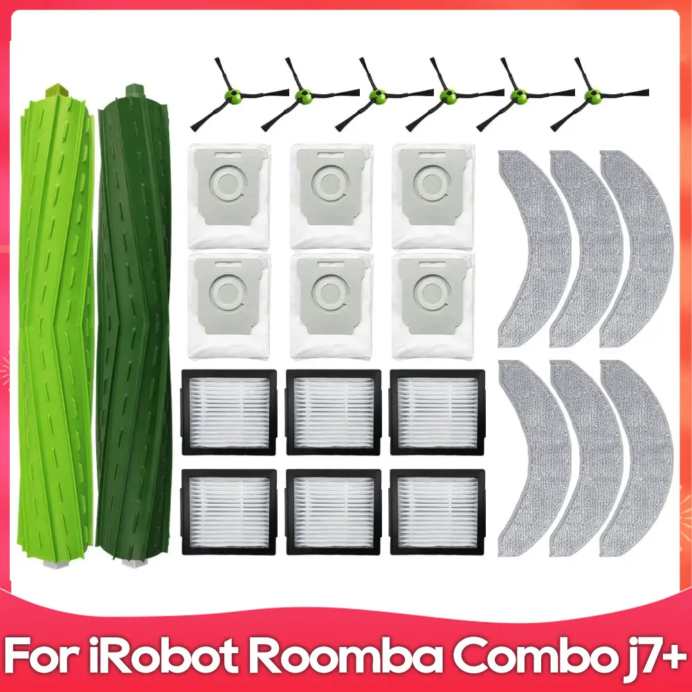 Vhodný pro irobot roomba comba j7+ / j9+ kolečkové strana kartáč prach brašna mopem cár robot vacuums náhrada příslušenství náhradních díl