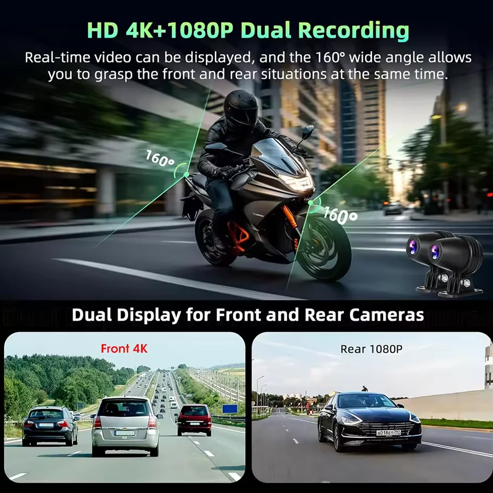 ALONVETER ポータブル 6.25 インチオートバイ CarPlay GPS ナビゲーション IP67 防水 DVR Carplay スクリーンモトデュアルカメラドライブレコーダー